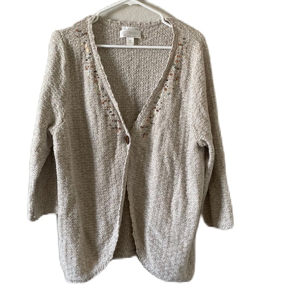 CJ Banks Tops - CJ BANKS: women’s Cream Cardagan